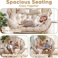thumbnail image 4 of CHINNLUU Double Egg Chair Indoor Outdoor Stationary Oversized Thicken Padded Cushions,2 Person Egg Loveseat Chair, Extra Large Lounge Chair for Patio Balcony Porch - (Beige Radial), 4 of 10