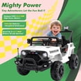 thumbnail image 4 of Okybaby 12V Kids Ride On Jeep Car with Remote Control&Four-wheel Suspension, Toddler Electric Ride on Toys with Dual Motor,LED Light/USB/Bluetooth/Bonus Stickers for Kids 2+,White, 4 of 8