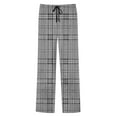 thumbnail image 5 of Fewfanhot Men's Plaid Print Pajama Pants Loose Straight Vintage & Elastic Waist Casual Leisure Sleepwear Pants with Pockets, 5 of 9