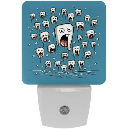 

Small teeth LED Square Night Lights - Stylish and Energy-Efficient Illumination for Any Room - Set of 2