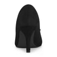 thumbnail image 2 of BLISSFUL STEP Women's Flower Pointed Toe Stiletto Heels Pumps Black 5.5, 2 of 7