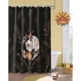 thumbnail image 3 of Fall Shower Curtain Flower Pumpkin Bathroom Curtains with Hooks, Waterproof Fabric Floral Leaf Black Thanksgiving Bath Shower Curtains Set for Bathroom Bathtubs Decor 72x84 Inch, 3 of 7