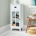 thumbnail image 3 of LuxenHome White MDF Wood Slim Bathroom Storage Cabinet and End Table, 3 of 6
