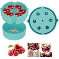 thumbnail image 2 of Deshuesador manual de cerezas - Deshuesador de cerezas con bandeja recolectora - Apto para cerezas, aceitunas y ciruelas - Utensilio de cocina - Extracción rápida del hueso - Azul, 2 of 8