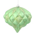 thumbnail image 1 of Vickerman Diamond Onion 1 Piece/Bag with Matching Glitter & Shatterproof Secure Cap, 145mm, Matte Celadon Green, 1 of 1