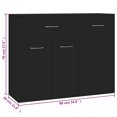 thumbnail image 4 of vidaXL Buffet Noir 88x30x70 cm Bois Reconstitué, 4 of 5