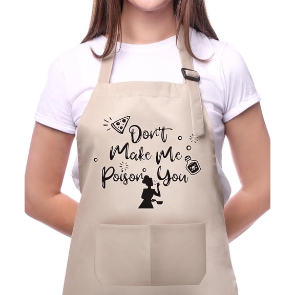 Funny Aprons For Women With Pockets For Baking Cooking,Cute Mother's Day Gifts Birthday Christmas Gift For Mom Wife Friends Sister-Black
