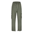 thumbnail image 5 of Cuhas Cargo Pants for Men Fall Autumn Winter Overalls Drawstring Multi Pocket Casual Pants Hiking Pants Cotton Twill Pants Army Green 1X, 5 of 6