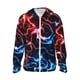 thumbnail image 1 of Fotbe Red And Blue Lightning Chaqueta con Protección Solar UPF 50+ para Hombre y Mujer, Camisa con Capucha y Bolsillos-XX-Large, 1 of 7