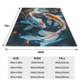 thumbnail image 3 of Balery Cute Koi Fish Serenity Manta de Felpa Suave y Acogedora – Cobija de Franela Aterciopelada para Cama, Lavable y Cálida para Sofá, Mascotas, Transpirable-80"x60", 3 of 7