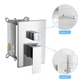 thumbnail image 6 of Donext Dual Shower Head, 10 Inch Wall Mounted Shower System with Rough-in Valve, Chrome, 6 of 7