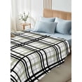 thumbnail image 5 of Sage Green Black Plaid Flat Sheet Only Twin Size, Soft Breathable Bed Top Sheets for Mattress, Farmhouse Green Black Checkered Luxury Bedding Flat Sheets for Home Hotel Bedroom Bed Protection, 5 of 9