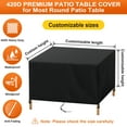 thumbnail image 2 of NAWAY 72"x52"x28" Rectangular Custom Heavy Duty 420D Waterproof UV Resistant Patio Furniture Cover,Black, 2 of 6