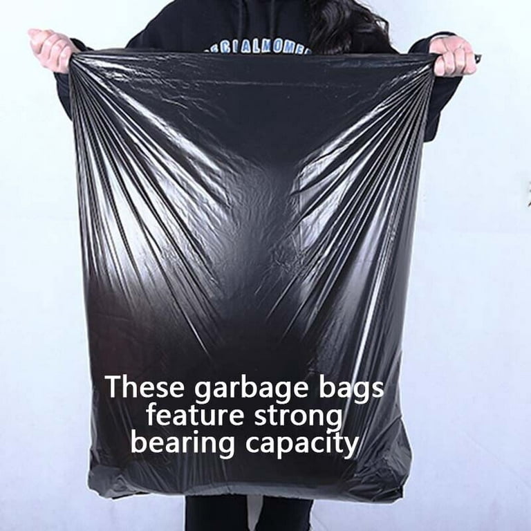60PCS Ultra Flex Heavy Duty 33 Gallon Trash Bags Garbage Rubbish Bags 1-2  Rolls