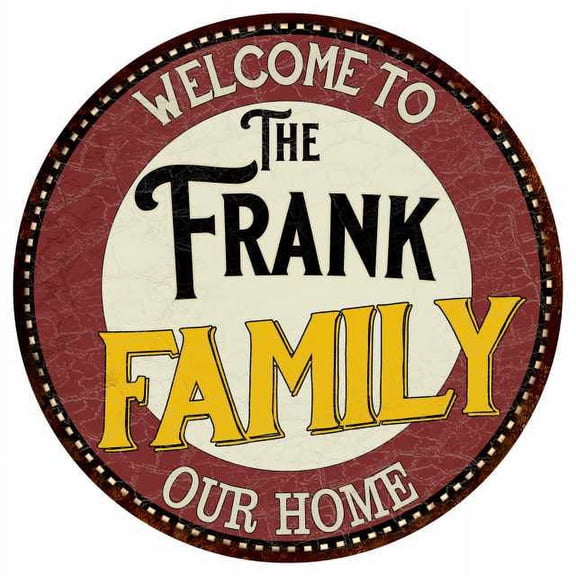 The Frank Family 14" Round Metal Sign Kitchen Game Room Decor 100140038455