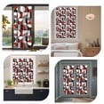 thumbnail image 7 of Red Grey Window Privacy Film, Abstract Retro Middle Century Geometric Art Static Cling UV Sun Blocking Heat Control Window Tint, Non-Adhesive One Way Windows Privacy Cover 17.7''x78.7'', 7 of 7