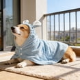 thumbnail image 6 of Pet Hooded Bathrobe for Dogs Cats Fast Dry Towel Wrap with Elastic Strap Breathable Soft Drying Coat for Home Travel Grooming, 6 of 7