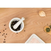 HIC Kitchen Mortar and Pestle for Grinding Spices and Herbs and Crushing Pills, Fine Porcelain