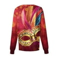 thumbnail image 3 of Women's Mardi Gras Scrub Jacket Snap Front Casual Long Sleeve Holiday Scrub Shirts Carnival Mask Printed Medical Nurse Workwear, 3 of 3