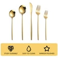 thumbnail image 5 of Silverware Sets, 30 Pieces Stainless Steel Flatware Set, Utensils Set Service for 6, Tableware Cutlery Set for Home and Restaurant, Knives Forks Spoons, Mirror Polished, Dishwasher Safe, Gold, 5 of 9