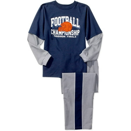 Athletic Works - Boys' Mock-Layer Tee and Pants