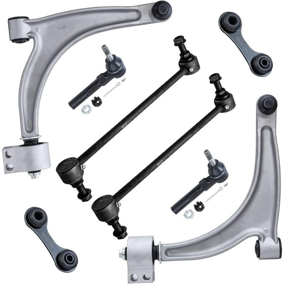 Detroit Axle - 8pc End Kit for 2004-2012 Chevy Malibu 2005-2010 Pontiac G6 2007-2009 Saturn Aura 2 Front Lower Control Arms with Ball Joints 4 Front Rear Sway Bars 2 Outer Tie Rods Replacement