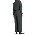 thumbnail image 3 of INSPIRE CHIC Women's 2 Piece Set Business Outfit Notched Lapel Crop Jacket Wide Leg Pant Work Suits, 3 of 6