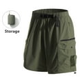thumbnail image 2 of Avtoify Man Solid Color Loose Casual Pocket Waist Belt Elastic Waist Summer Mens Pants Half Shorts, 2 of 7