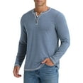 thumbnail image 2 of Iceglad Mens Henley Shirts Long Sleeve T Shirt Fashion Casual Slim V Neck Shirts, 2 of 9