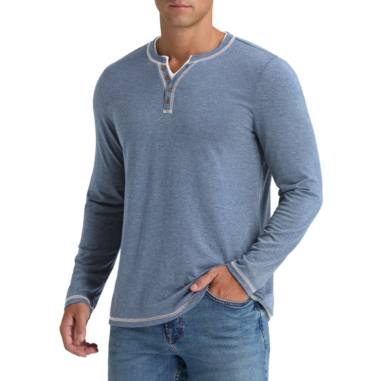 Iceglad Men's Long Sleeve Henley Shirt photo 3