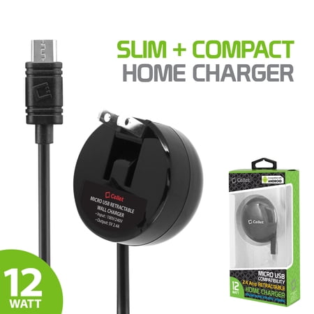 Cellet Rapid 6Watt (1.2Amp) Micro USB Retractable Home / Travel Charger