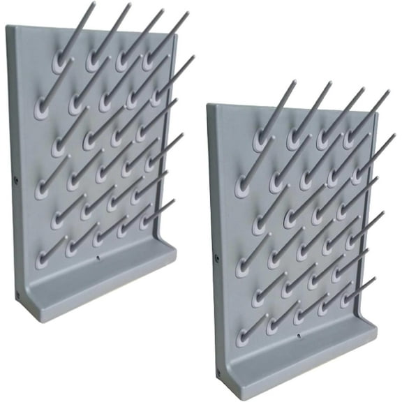 2Pcs Laboratory Drying Rack, Detachable 27 Pegs Glassware Drying Rack Wall Mount Desk Top Lab Supply Cleaning Equipment for Tube Beaker Flask Dry