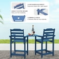 thumbnail image 4 of Decksplore HDPE Tall Adirondack Chairs Set of 4 with Detachable Connecting Tray, Bar Height Outdoor Chairs, for Patio, Balcony, Navy blue, 4 of 7