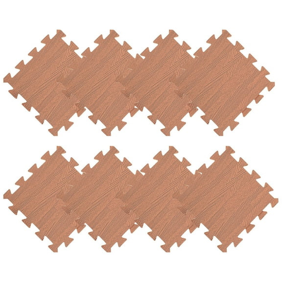 Soimiss 12Pcs Floor Tiles Interlocking Wood Grain Mats