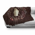 thumbnail image 3 of Hedgehog Soft Flannel Fleece Throw Blanket, Watercolor Style Animal with Wild Forest Leaf and Berries Wreath, Cozy Plush for Indoor and Outdoor Use, 60" x 80", Vermilion Eggshell, by Ambesonne, 3 of 6