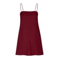 thumbnail image 4 of QUINDOS Dresses for Women 2025 Sleeveless Sundress Beach Square Neck Sun Dresses Summer Cotton Linen Solid Color Tank Short Mini Womens Dresses, 4 of 6