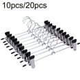 thumbnail image 2 of EIMELI 10/20Pcs Non-slip Adjustable Stand Hanger Pants Skirt Clothes Rotatable Clips, 2 of 12