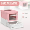 thumbnail image 4 of PawHut Enclosed Cat Litter Box with Scoop, Tray, Top Entry, Foldable, Pink, 4 of 10