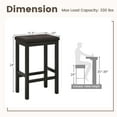 thumbnail image 3 of Costway Rubber Wood Tufted Counter Height Stool with Footrest, Brown & Black (Set of 2), 3 of 8