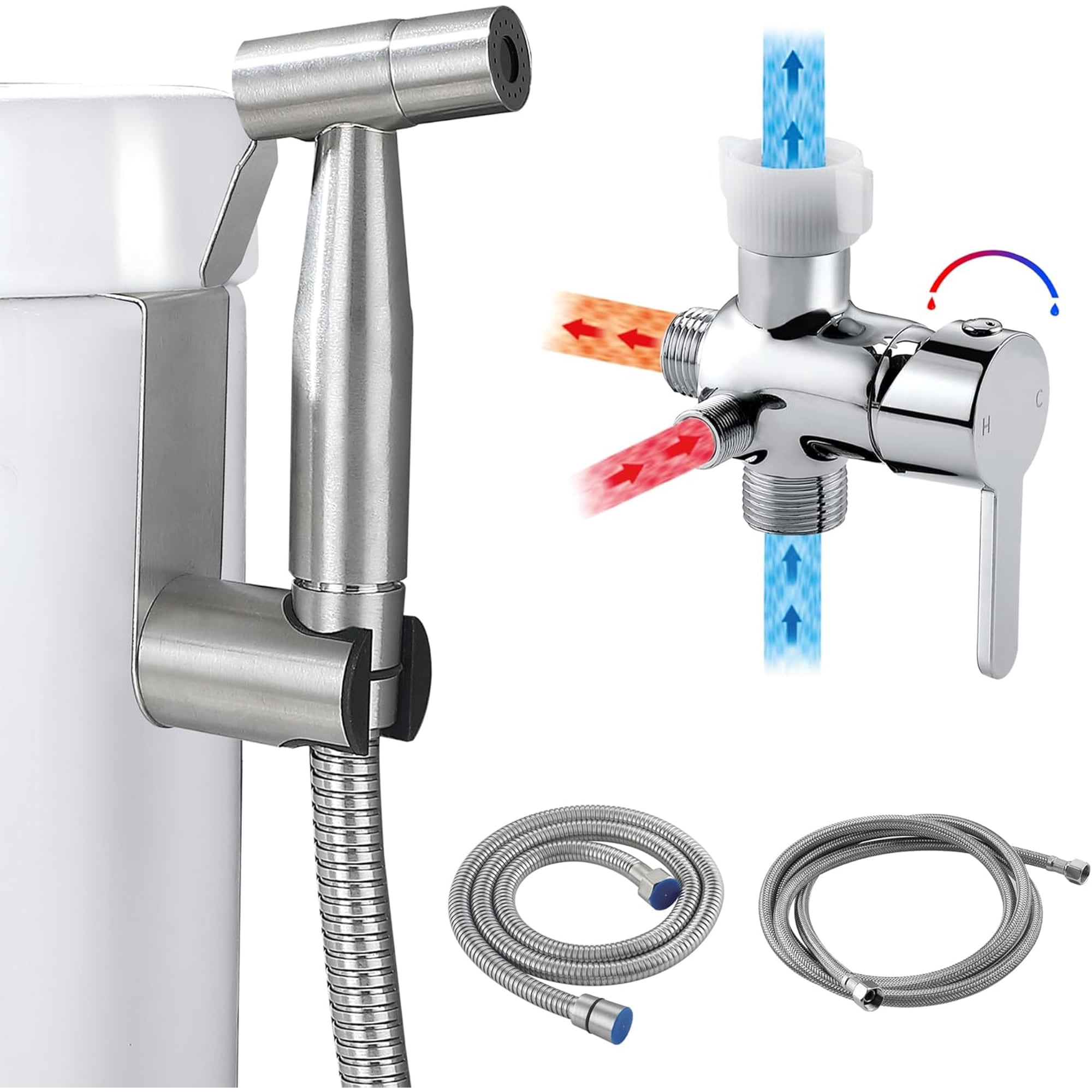 Hot and Cold Bidet Sprayer for Toilet, Bidet Attachment with Warm Water