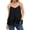 Black, variant on Women's Chiffon Double Layer Ruffled Spaghetti Strap Summer Spring Cami Top Sleeveless Flowy Blouse Purple S