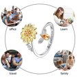 thumbnail image 5 of Jocestyle Finger Spinner Anxiety Ring Women Rhinestone Rotating Rings (Sunflower), 5 of 7