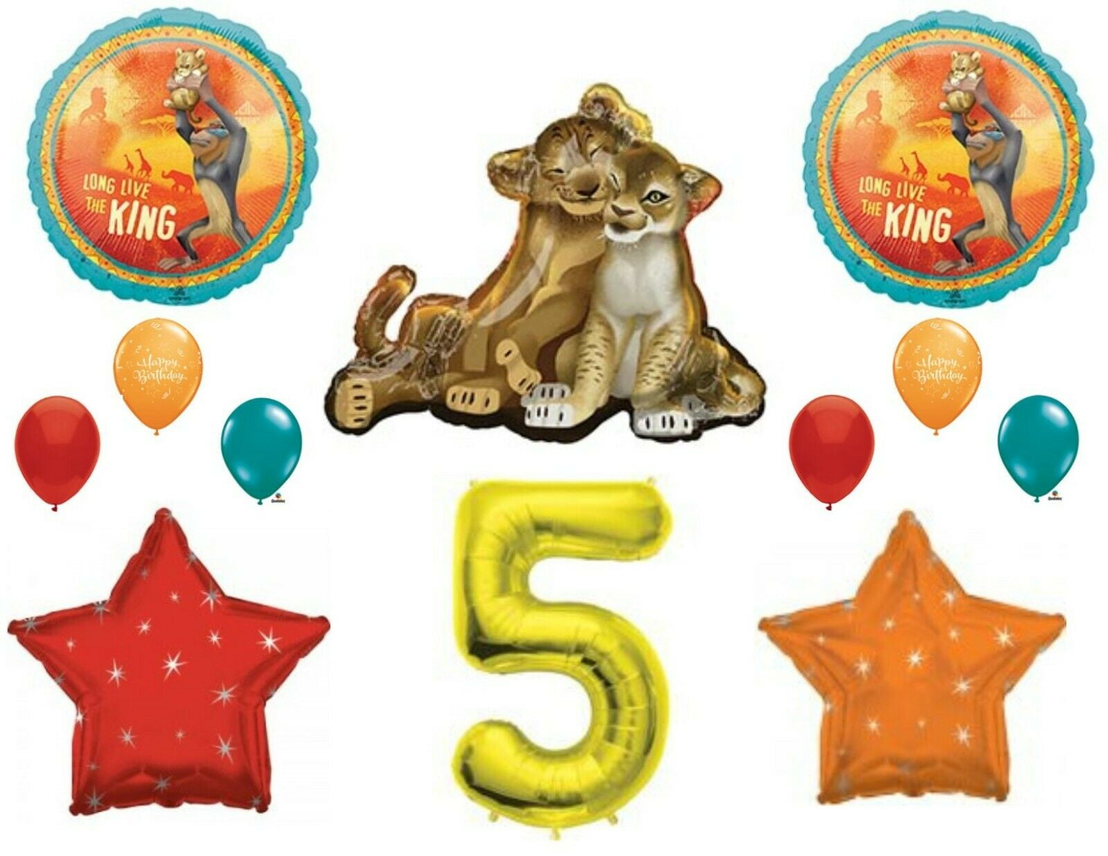 Achternaam Merchandising heuvel Lion King Balloons 7th Happy Birthday Party Decorations Supplies Simba Nala  - Walmart.com