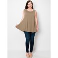 thumbnail image 6 of Made by Johnny Women's Solid Sleeveless Tunic for Leggings Swing Flare Tank Tops S-5XL Plus Size XXXXL TAUPE, 6 of 6