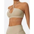 thumbnail image 2 of AEXTO Women's Solid Color Sports Bra, Elegant High Stretch Breathable Comfortable Quick Drying Adjustable Spaghetti Strap Backless Sports Bra, Ladies Sportswear for Indoor Outdoor Wear, 2 of 9