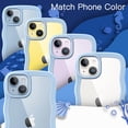 thumbnail image 7 of JETech Cute Case for iPhone 14 6.1-Inch, Wave Frame Curly Shape Shockproof Phone Cover for Women and Girls, Clear Hard PC Back (Blue), 7 of 7