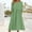 A0810-Green, variant on QUINDOS Womens Dresses Crew Neck Short Sleeve Casual Sundress Plus Size Dresses Summer Pockets Solid Color Pleated Midi Long Womens Dresses