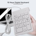 thumbnail image 2 of Mini Clavier Numérique Filaire USB 18 Touches Clavier Numérique pour Comptabilité Dire Ordinateur Portable Windows Android Notebook Tablettes PC (Blanc), 2 of 8