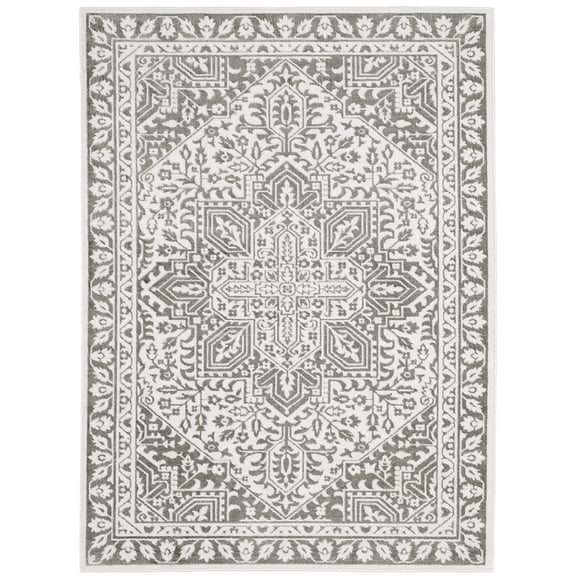 Oriental Weavers Montecito 1101W Grey/ White 9'10" X 12'10" Indoor Area Rug