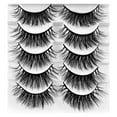 thumbnail image 1 of 5 pares de pestañas postizas de varias capas: aspecto natural y esponjoso, suaves y ligeras, fáciles de aplicar para el maquillaje de ojos diario o de fiesta, 1 of 1